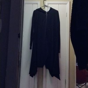 Black hooded light jacket dress goth vampire